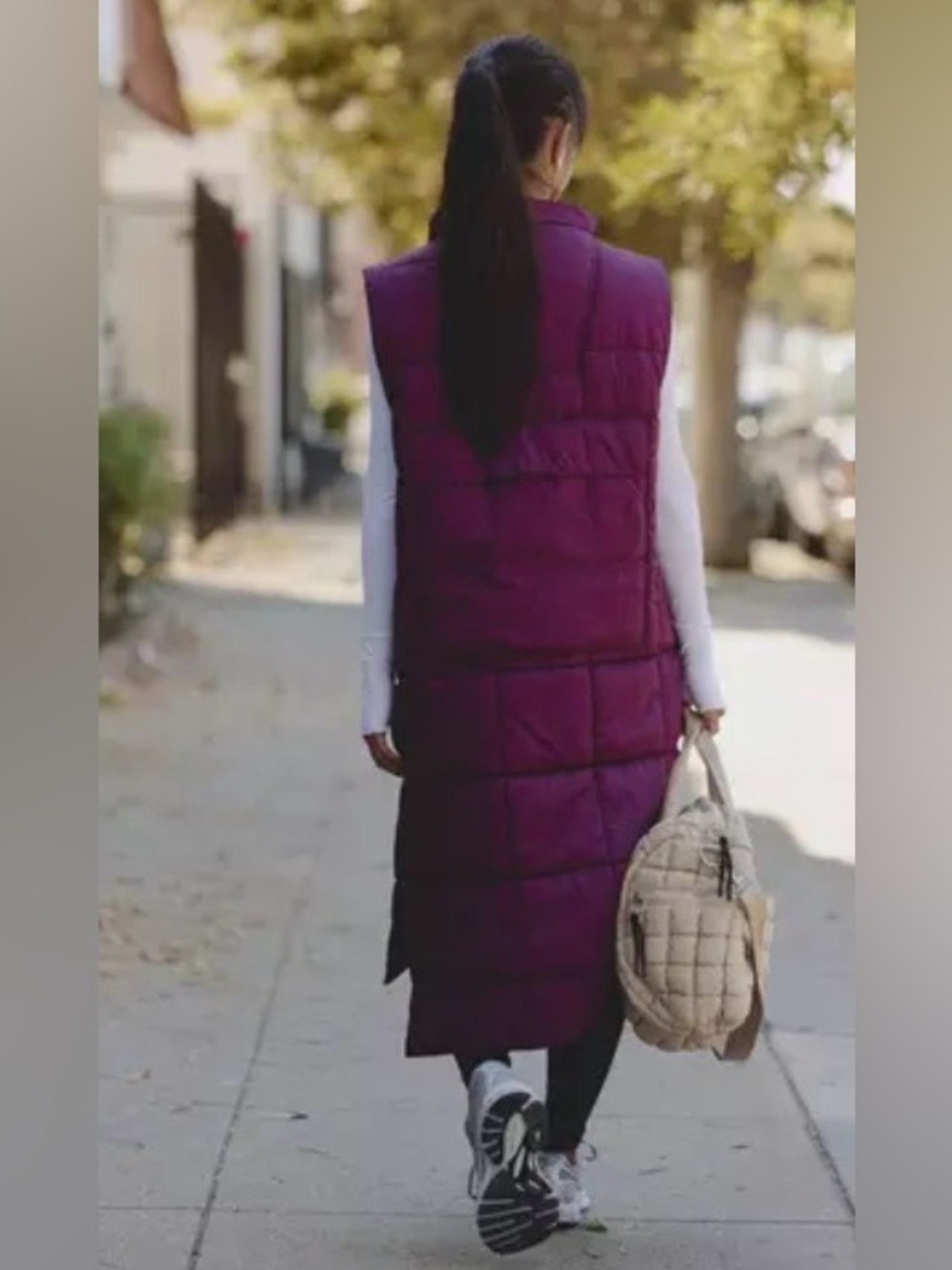 Free People On The Move Packable Puffer Vest. NWT. Black cherry